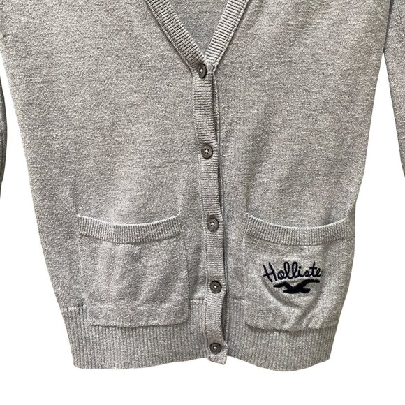 Hollister Y2K Women Varsity Button Up Cardigan Sz M Preppy Nautical Academia - Picture 5 of 12